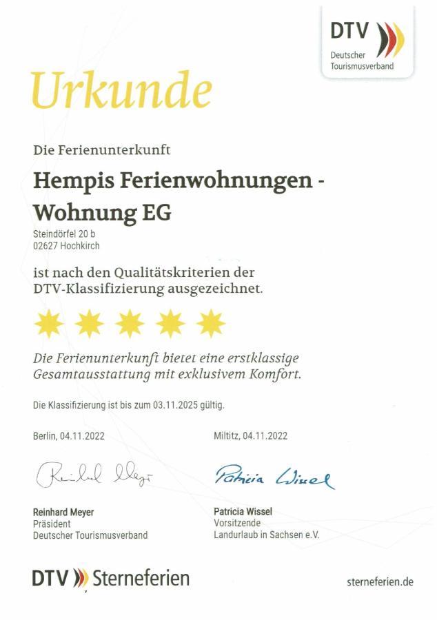 Hempis Ferienwohnungen Hochkirch Extérieur photo